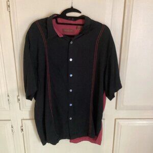 TORI RICHARD Honolulu Vodka & Gin Men’s Black Silk Shirt Large